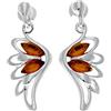 SilverAmber Jewellery Orecchini a perno in vera ambra baltica naturale e argento Sterling 925, GL148 e Argento, colore: Cognac, cod. GL148C