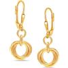 LeCalla 925 Argento 925 placcato oro 14K Orecchini pendenti eleganti di design Regalo di classe Orecchini pendenti minimalisti a cerchio con nodo d'amore per donne 32 MM
