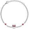 Disney Bracciale Minnie Mouse, Acciaio Inossidabile e Zirconi per Bambini e Bambine, Lunghezza 13-18 cm Gioielli Disney