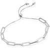 LeCalla Braccialetto a catena in puro argento Sterling 925 con graffette italiane, braccialetto a maglie con clip in oro su argento, braccialetto scorrevole da donna, 25.40 cm, Argento, non noto