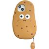 wifantien Custodia 3D con patate per iPhone 11 da 6,1 pollici, personaggio Kawaii simpatico personaggio Kawaii divertente con ciondolo per bambini, adolescenti, ragazze, donne, custodia antiurto in morbido