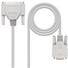 NANOCABLE 10.14.0802 - Cavo di comunicazione seriale RS232 null modem, DB9/H-DB25/M, femmina-maschio, beige, 1.8 mts