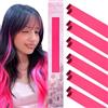 WENNALIFE 12 capelli a nastro rosa acceso da attaccare per bambini, clip - in, colorati per intrecciare i capelli delle bambine, per le feste, accessori per allungare