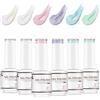 Nicedeco 8ml Pearl Shell Smalto per Unghie Set, Glitter Shimmer Mermaid Smalto per Unghie, Gel Polish Soak Off UV LED per Manicure Set 6-40