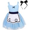 Lito Angels Vestito di Tulle Wonder Girl Costume con Fiocco Cerchietto per Capelli per Bimba, Taglia 0-6 Mesi, Blu