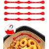 MOWETOO Magneti per Carta da Forno Airfryer, 4 Magneti in Silicone | Accessori per Evitare la Copertura Degli Alimenti, Friggitrice Ad Aria Calda, Accessori per Ninja, Philips