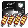 GLL 4pcs C5W LED Lampadine Bianco 39MM Festoon Canbus con 4014 12SMD per Auto Luci Tronco Cortesia Targa Luci 12/24V