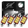 GLL 4pcs C5W LED Lampadine Bianco 36MM Festoon Canbus con 4014 12SMD per Auto Luci Tronco Cortesia Targa Luci 12/24V