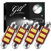 GLL 4pcs C5W LED Lampadine Bianco 41MM Festoon Canbus con 4014 12SMD per Auto Luci Tronco Cortesia Targa Luci 12/24V