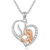 enjoylifecreative Collana con ciondolo a forma di cavallo e ragazza, in argento Sterling 925, regalo di Natale, per donne, figlie, ragazze