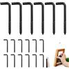 Kahaybeall 24 Pcs Viti con Gancio a L, Ganci a Forma di L in Acciaio al Carbonio, Viti Autofilettanti con Spalle Quadrate, Gancio ad Angolo Retto, Corrosione, Impermeabili e Resistenti al Ruggine, Nero