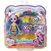 Enchantimals Sunshine Beach - Famiglia di Lorinda la Lemure, playset con mini bambola Lorinda, l'amica Ringer e 2 cuccioli che formano un cuore, giocattolo per bambini, 4+ anni, HRX86