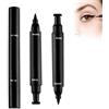 Wootapson 2PC Waterproof Eyeliner Stamps, Double Ended Eye Makeup Pen, Waterproof Eyeliner, Long Lasting Result, Intense and Precise Lines, Smooth and Pigmented Texture, Anti-Smudge, Black
