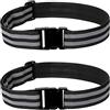 PATIKIL Cintura Riflettente Regolabile 1.9 Pollici, 2 Pz Cintura Fluorescente per Ciclismo, Passeggiate, Moto, Nero