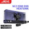 JEYI Dissipatore di calore JEYI M.2 SSD con turbofan silenzioso, radiatore NVME 2280 Dispositivo di raffreddamento efficiente per PC in lega di alluminio con cuscinetto termico in silicone