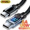 NNBILI Cavo di ricarica super veloce per telefono NNBILI da 120 W A-C e C-C con schermo LED, non compatibile con Xiaomi iPhone, Samsung