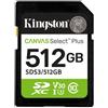 KINGSTON TECHNOLOGY Scheda Memoria Kingston Canvas Select Plus 512GB SDXC