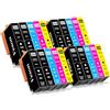 Veson 20x 364XL Cartucce per stampante compatibili con le cartucce HP 364XL per Photosmart 5520/10, 6510/20, 7510/20, Deskjet 3520, 3070A, 3522, Officejet 4610/20/22 (8 Neri, 4 Ciani, 4 Gialli, 4 Magenta)