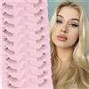Glowing Win Mezze Ciglia Finte Naturali 10 Paia 3D Natural Wispy Half Lashes Cancella Banda Trasparente Fake Lashes occhio di gatto Fatto a Mano False Eyelashes Riutilizzabile Mink Lashes