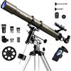 NACATIN Telescopio rifrattore astronomico, 1000-90 mm, con montaggio equatoriale e treppiede