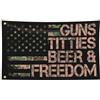 zhusear Guns Beer & Freedom - Bandiere di birra Happy Flag per stanza, 7,6 x 12,7 cm, per esterni, decorazione per interni ed esterni, 90 x 150 cm, regali per uomini