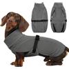 Hjyokuso Cappotto per Bassotto, Cappotti in Pile Extra Caldi per Cani, Cappotto Antivento Riflettente per Bassotto, Comodo Maglione per Bassotto per Cani di Piccola Taglia Grigio L