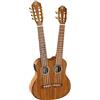 Ortega Guitars Double Neck Ukulele Elettro-Acustico - 8 Corde Tenor, Tenor - Custom Built Series - Gig Bag Inclusa - Ovangkol, Natural (HYDRA)