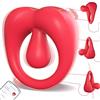 SuperLove Vibrating Cock Ring with 360 Adjustable Tongue with App Red