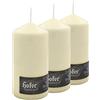Hofer Candele Grandi Avorio a Colonna - 10 x 20 cm - 3 Candele Decorative Cilindriche - Lunga Durata di 110 Ore - Cera Antigoccia, No Fumo - Non Profumate - Qualità RAL