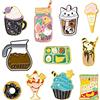 Mayplous 11 pezzi Distintivi di smalto Distintivi di spille Spille per badge in metallo Spille per donna uomo adolescente Bello per borse Giacche Zaino Jeans Artigianato fai-da-te (Gourmet)