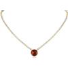 ZAVANA Collana Tennis Statement Oro Donna con Pietra Centrale Rossa 12 mm e Zirconia Cubica - Girocollo Elegante 40+5 cm