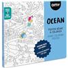 Omy - Poster Gigante da colorare Oceano - 100 cm x 70 cm - Incorniciabile - Grande Mappa dell'Oceano Originale e Divertente - Carta Extra Bianca di Alta qualità 120 g/m² - Progettato e Prodotto in