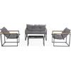 BIZZOTTO Set per Esterno con Cuscini Bizzotto Ilda 4PZ Antracite Grigio Scuro - 0663800