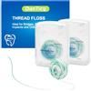 DanTicy 840D Fluffy Floss Threaders, Deep Clean filo interdentale per parentesi graffe, ponti e impianti, Super Floss Pre-Cut Strands e aroma menta, 100 fili (2)