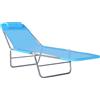 Outsunny Lettino Prendisole Pieghevole con Schienale Reclinabile e Cuscino, 182x56x24.5cm|Aosom