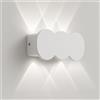 BAKAJI Applique da Muro 6 Led Lampada a Parete Bianca con Luce Bianco Freddo 15x8x3cm
