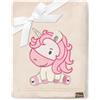 Be Mammy Coperta calda per bambini con peluche regalo per bambino con motivi 3D (Beige - Unicorno)