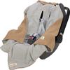 LÄSSIG Coperta a maglia per seggiolino auto Coperta per seggiolino auto 100% cotone organico GOTS sabbia