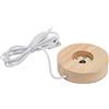 Atyhao Base Luminosa a LED in Legno di Quercia, Interfaccia USB, Diametro 8 Cm, Spessore 2 Cm, Lampada da Esposizione Decorativa Luminosa per la Casa, Decorazione per Feste di Natale