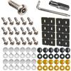 Squamify 60 pezzi Rivetti targa, Set di Viti Antifurto per Targa Auto, Viti antifurto per targa moto, Kit viti targa auto con viti antifurto, Viti per Targa Auto per portatarga auto, moto e camion