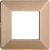 Ettroit Placca 2 moduli 502 in plastica oro compatibile anche con Vimar Plana