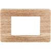 Ettroit Placca 3 moduli 503 in plastica legno chiaro compatibile anche con Vimar Plana
