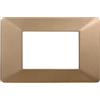 Ettroit Placca 3 moduli 503 in plastica oro compatibile anche con Vimar Plana