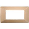 Ettroit Placca 4 moduli 504 in plastica oro compatibile anche con Vimar Plana