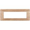 Ettroit Placca 7 moduli 507 in plastica legno chiaro compatibile anche con Vimar Plana
