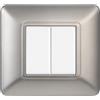 Ettroit Placca 2 moduli 502 in plastica argento compatibile anche con BTicino Matix