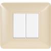 Ettroit Placca 2 moduli 502 in plastica sabbia compatibile anche con BTicino Matix