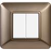 Ettroit Placca 2 moduli 502 in plastica bronzo compatibile anche con BTicino Matix