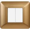 Ettroit Placca 2 moduli 502 in plastica oro compatibile anche con BTicino Matix