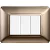 Ettroit Placca 3 moduli 503 in plastica bronzo compatibile anche con BTicino Matix